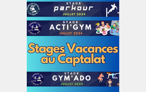 Stages Vacances d'Eté 2024 - Gym & Parkour